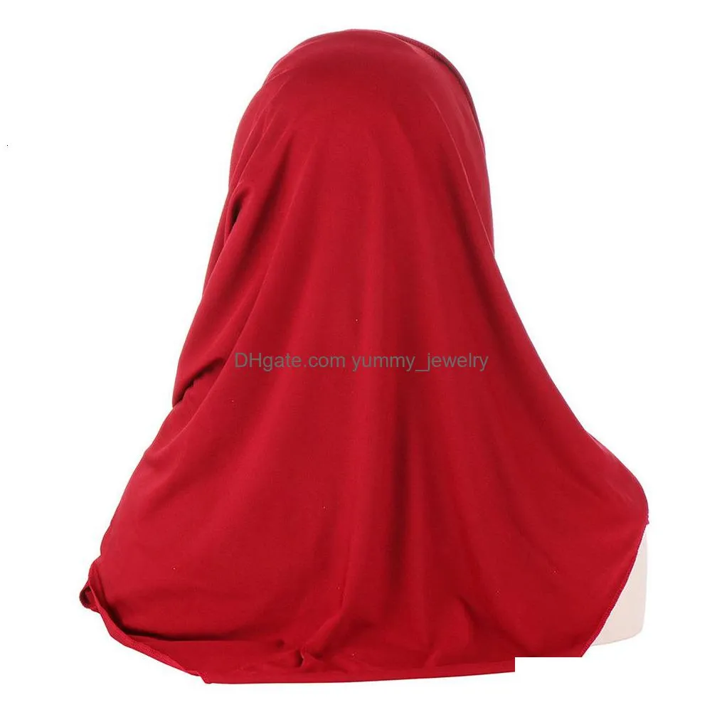 scarves glitter amira muslim women long scarf pull on ready wear instant cap headwear wrap hijab turban arab femme chemo shawl 230301