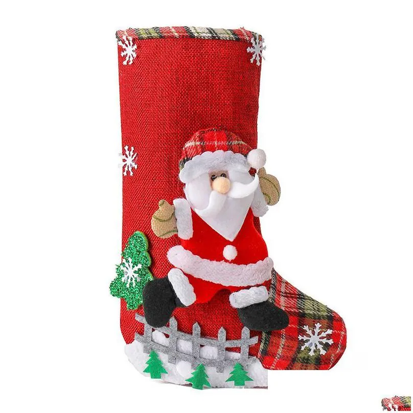 large size xmas stockings gift decoration bags santa tree ornament socks wedding party christmas xmas supplies rre15257