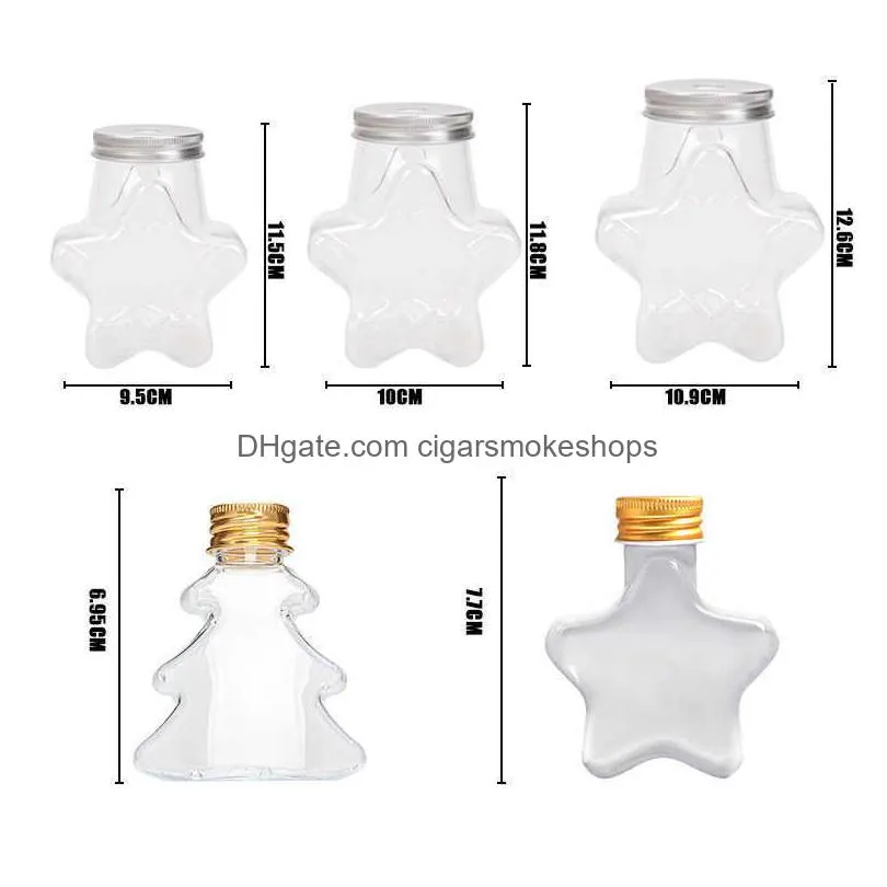 1pc creative beverage bottle five-pointed star shape drink bottle home outdoor milk bottle pet milk tea juice cold drink bottle