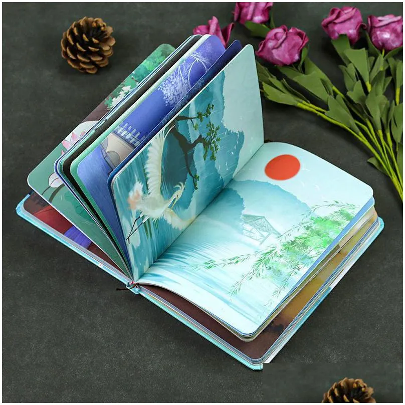 wholesale notepads ancient style retro diary hand ledger cute korean student notebook full-color page notepad notebook and journals diary