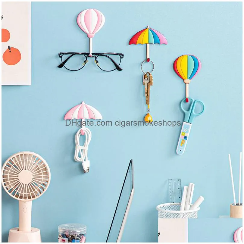 hand ins rainbow wall decor hooks adhesive key pocket fabric clothes rack waterproof bathroom towel rack various colours non-marking adhesive storage