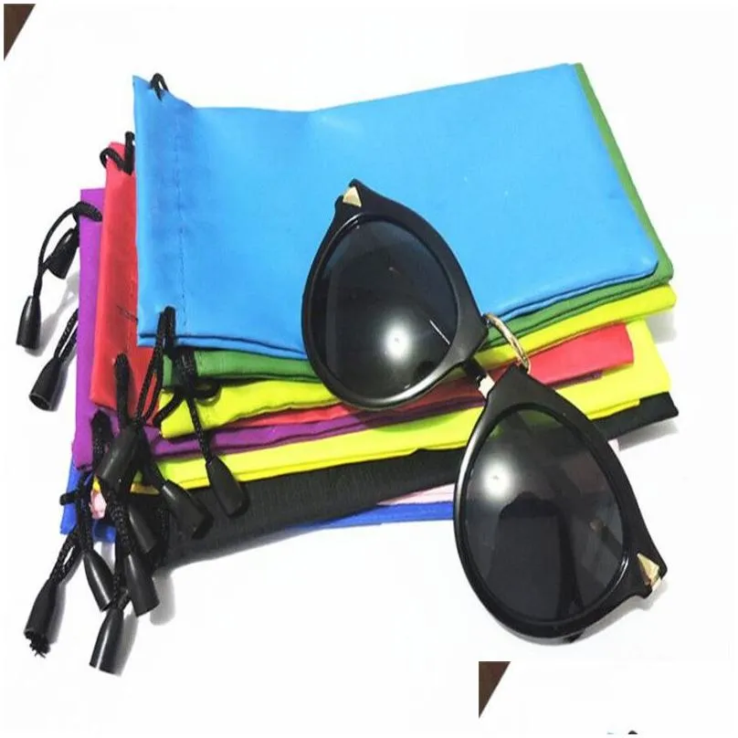 wholesale high quality sunglasses bag sunglass storage pouch with rope bags for cell phone watches jewelry bag