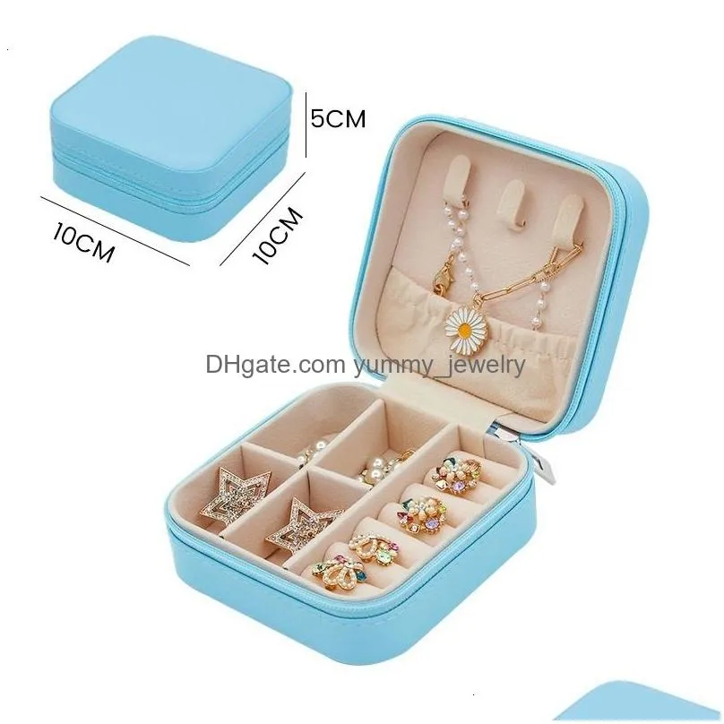 watch boxes cases portable charm jewelry box jewelry organizer display travel jewelry case boxes button leather storage zipper jewelers