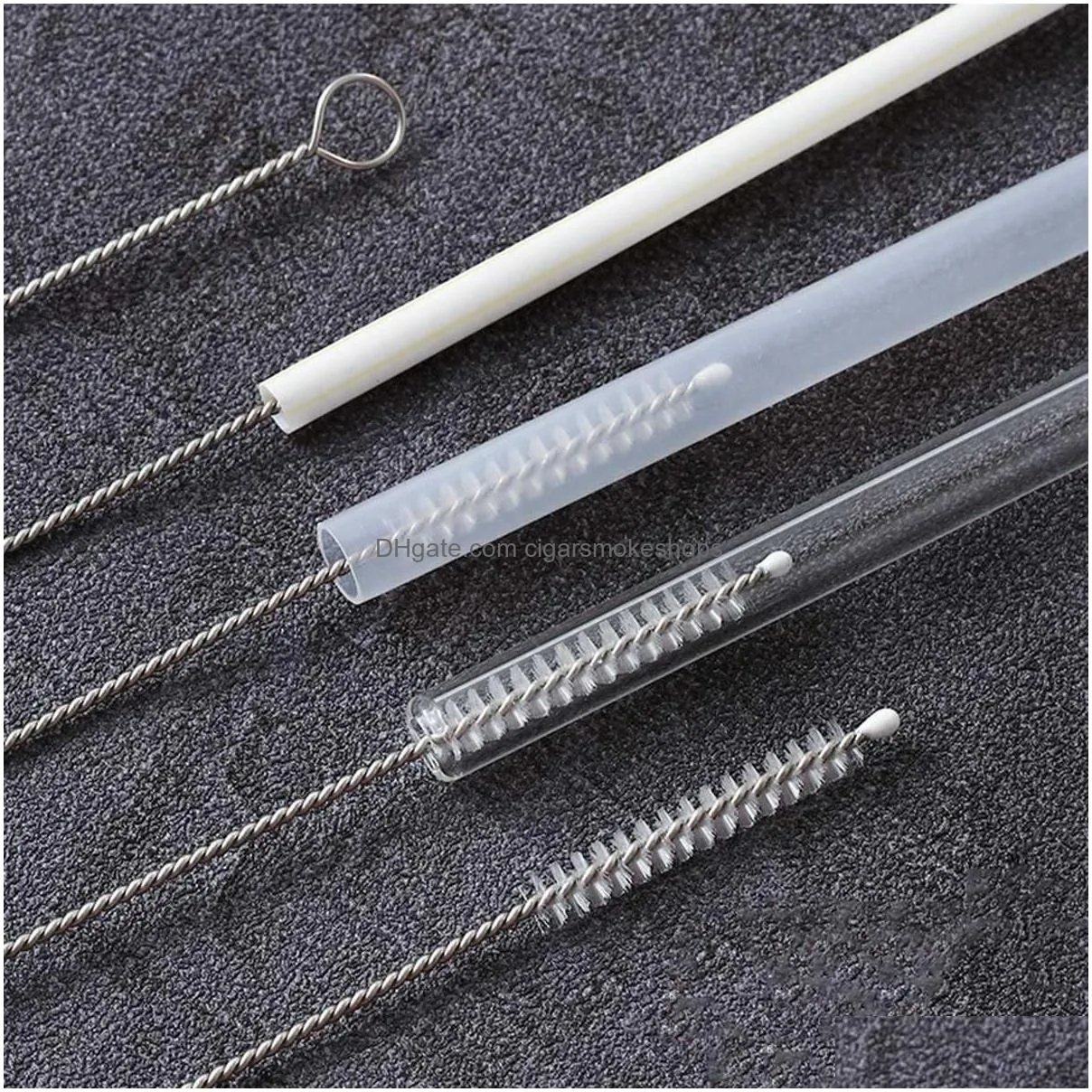 new 10pcs drinking straw cleaning brush kit straw tube pipe cleaner nylon stainless steel long handle cleaning brushes for straws