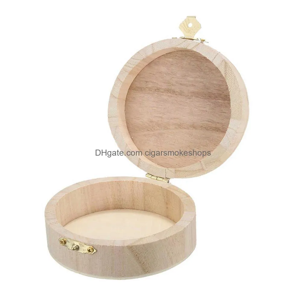 small wooden round storage box jewelry package small thing storage box earrings rings collection case storage container for home