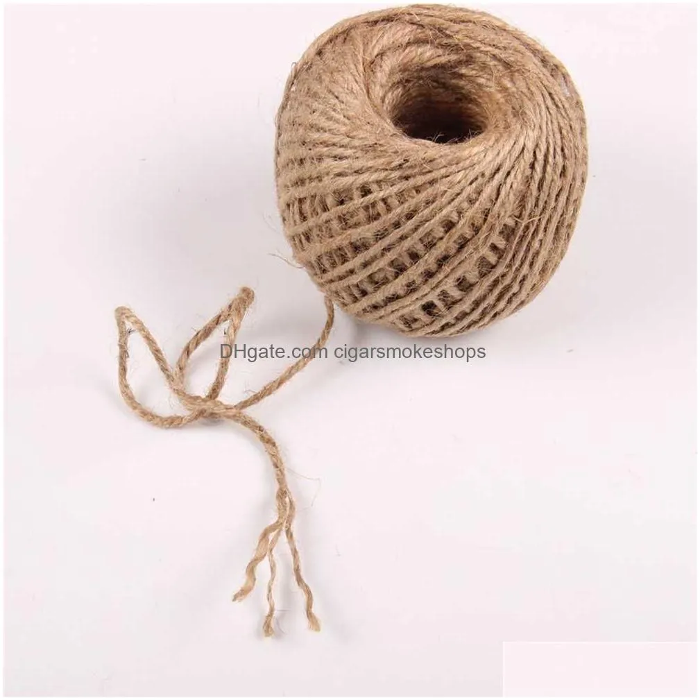 100m/roll long jute twine natural burlap linen cord rustic hemp rope gift packing string thread for diy home decor accessories