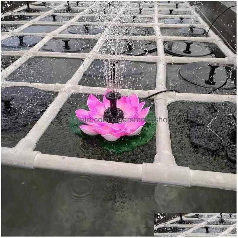 mini solar fountain waterscape bird bath lotus garden floating water fountain for bird bath fish tank pool garden decoration