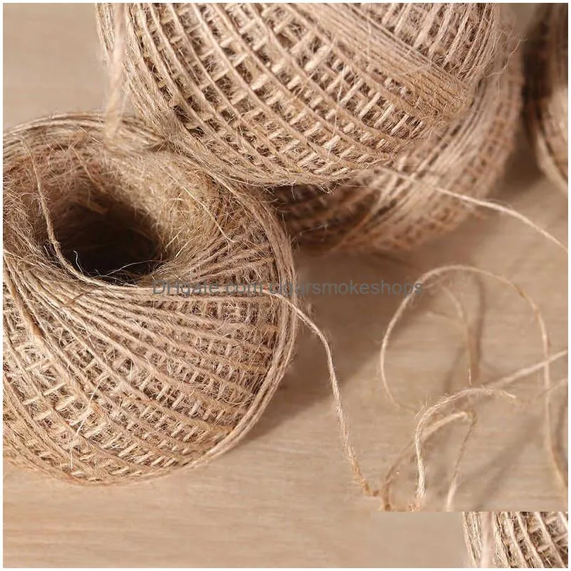 100m/roll long jute twine natural burlap linen cord rustic hemp rope gift packing string thread for diy home decor accessories