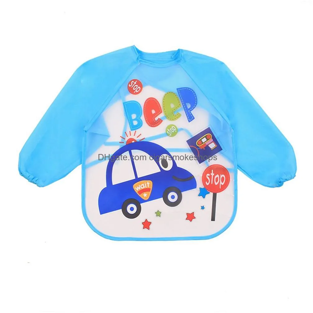 wholesale household sundries full sleeve feeding bibs baby waterproof bib apron food protection large pocket feeding hoodie 6 - 48