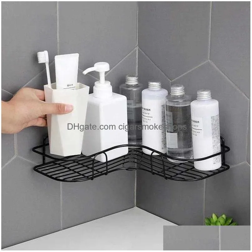 punch- bathroom shelf shower wall mount shampoo holder storage kitchen organizer shelves rack for bathroom accessories