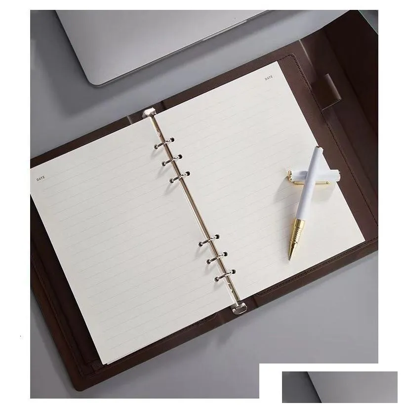 wholesale notepads business meeting binder notebook 6 holes line magnetic clasp diary loose leaf notepad agenda traveler journal