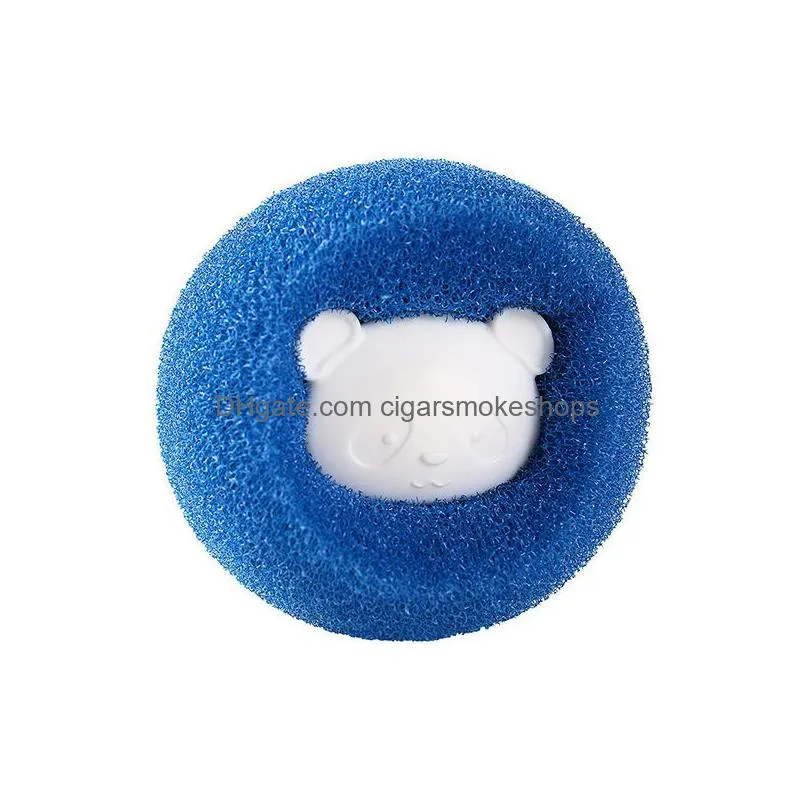 3/6/8pcs pet hair remover for laundry brushes cute bear sponge clothes anti-winding adsorption dryer balls laundry reusable