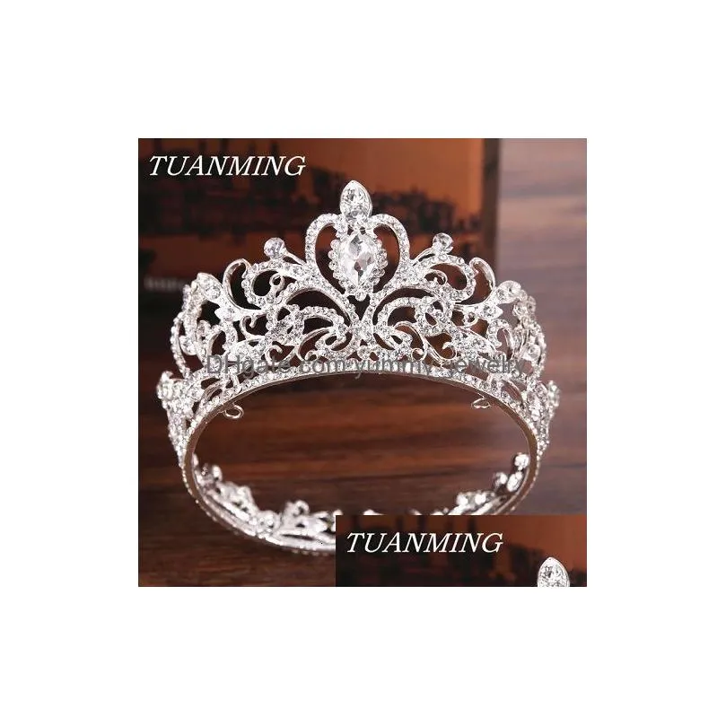 wedding hair jewelry silver color crystal crown princess tiara accessories round small for girl ornament 230202