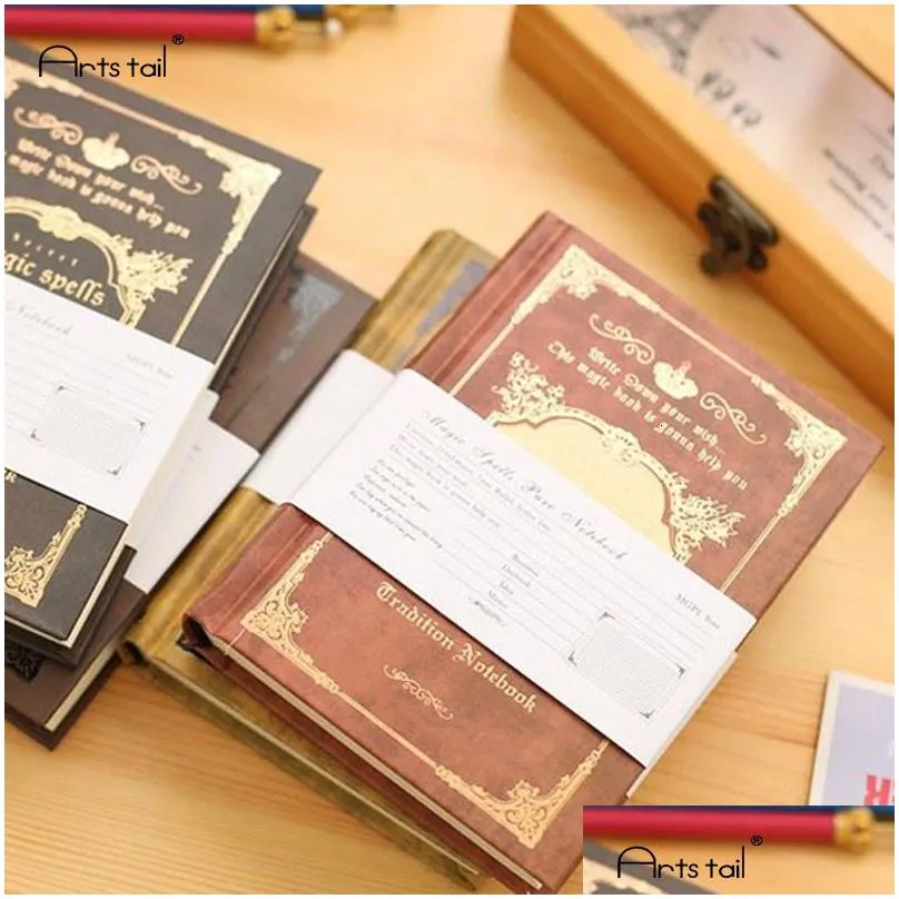 wholesale notepads mirui creative magic spells notebook vintage hard cover students school pocket hardcover thickening diary notepad office supply