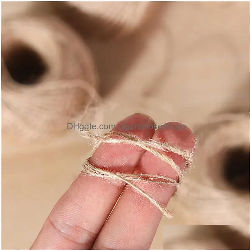 100m/roll long jute twine natural burlap linen cord rustic hemp rope gift packing string thread for diy home decor accessories
