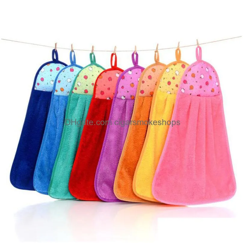 absorbent hand towel oil removal towel cleaning cloths coral fleece hangable household dish cloths kitchen household cleaning supplies