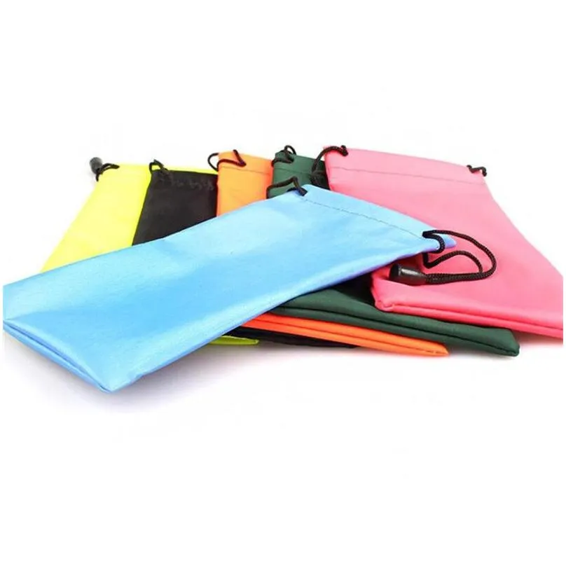wholesale high quality sunglasses bag sunglass storage pouch with rope bags for cell phone watches jewelry bag