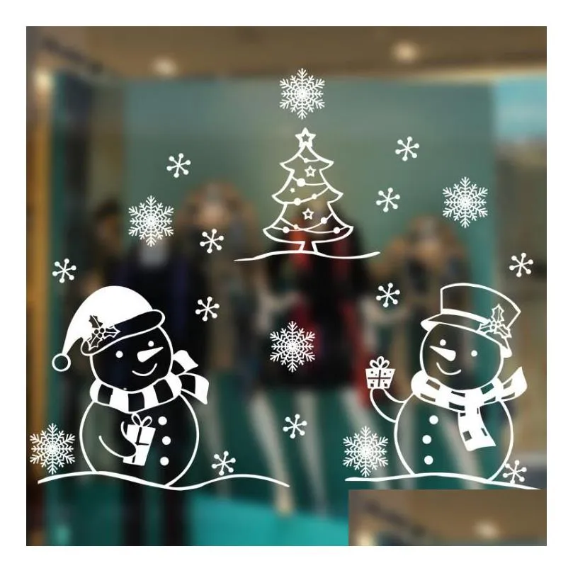 38 styles christmas decorations wall stickers winter holiday decorations anti- static window stickers christmas window stickers