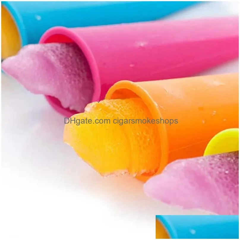 new 5pcs/batch summer ice cream tools popsicle making moulds diy food grade silicone ice cream  moulds ice cube moulds random