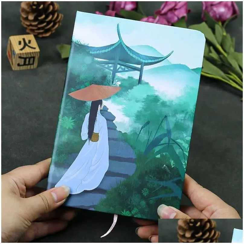 wholesale notepads ancient style retro diary hand ledger cute korean student notebook full-color page notepad notebook and journals diary
