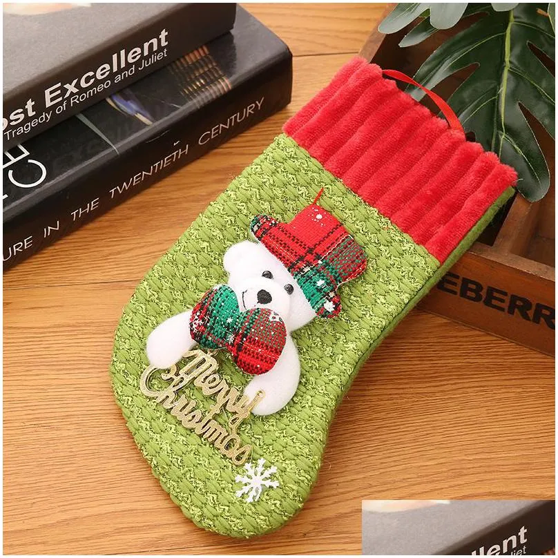 christmas stockings gift christmas stocking sock santa claus xmas tree hanging decor christmas stockings candy gift bag