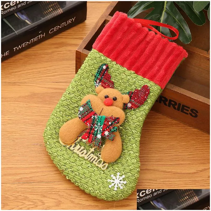 christmas stockings gift christmas stocking sock santa claus xmas tree hanging decor christmas stockings candy gift bag