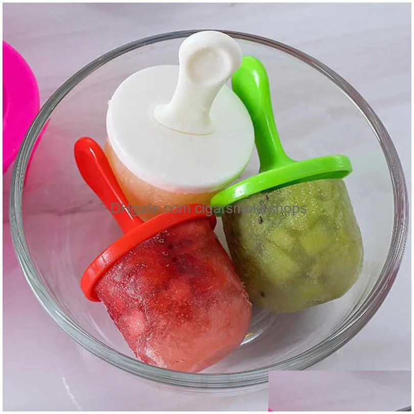 new ice cream ice pops mold portable food grade popsicle mould ball maker baby diy food supplement tools fruit shake accessories