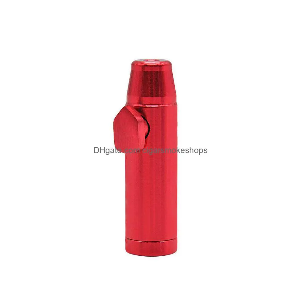 wholesale metal snuff dispenser bullet rocket snorer snuff snorer sniffer portable aluminum alloy 1pc 19mmx53mm