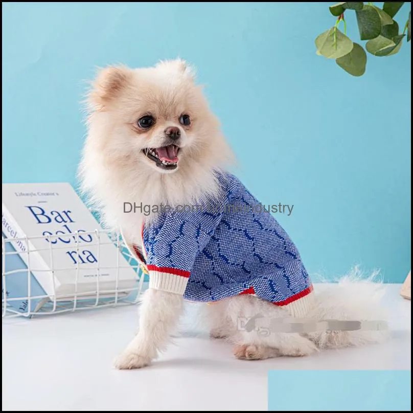 Dog Apparel Designer Dog Clothes Brands Apparel With Jacquard Letter Pattern Soft Dogs Sweater Classic Pet Casual Wear Clothing Fashio Otvgv