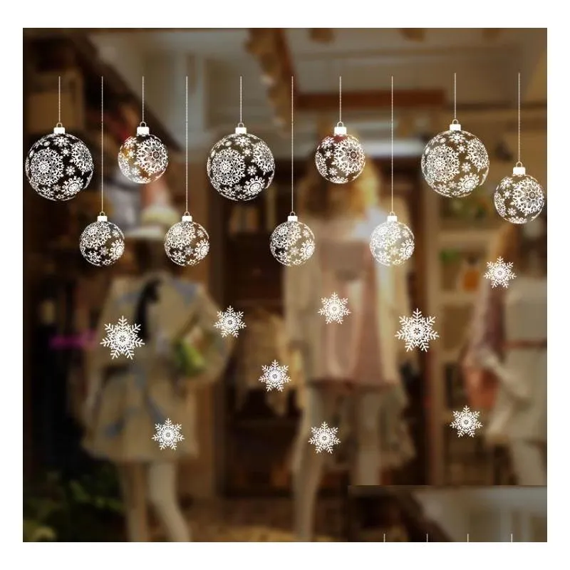 38 styles christmas decorations wall stickers winter holiday decorations anti- static window stickers christmas window stickers