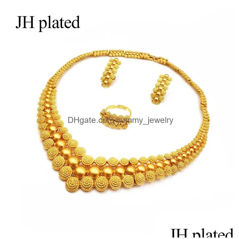 wedding jewelry sets nigeria dubai gold color jewelry sets african bridal wedding gifts party for women bracelet necklace earrings ring set collares