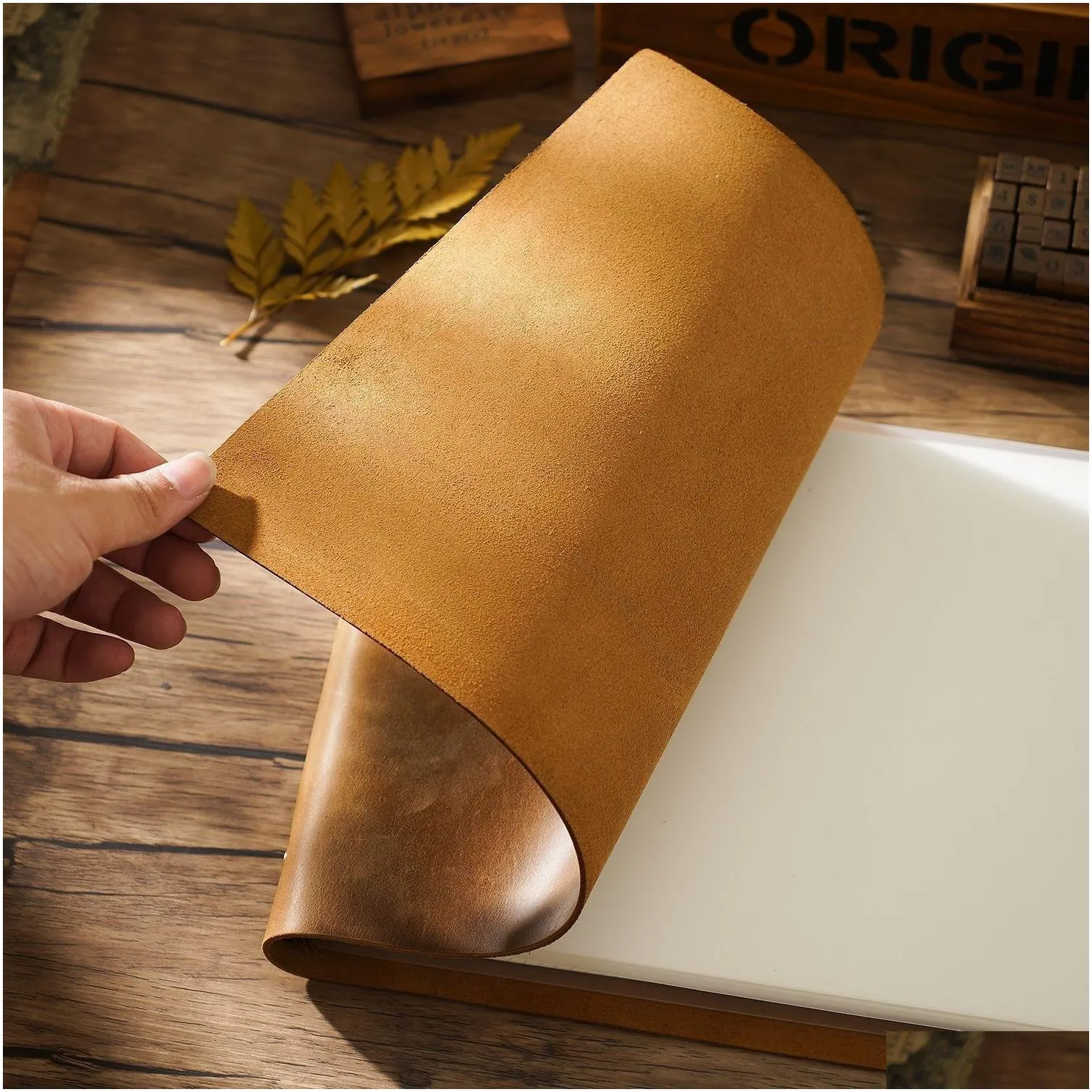 wholesale notepads aiguoniu first layer cowhide a4 size ring planner genuine leather horizontal notepad retro sketchbook business notebookwholesale