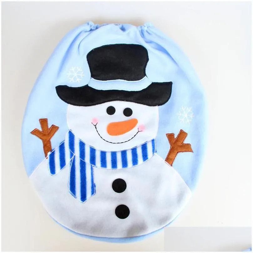 christmas decorations for home snowman santa claus toilet seat cover toilet lid elf new year christmas ornamets new