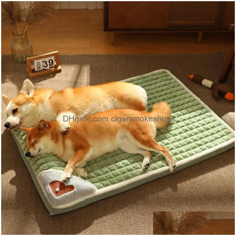 washable winter dog mat luxury pad pet bed for small medium large dogs plaid bed for cats dogs fluff sleeping removable