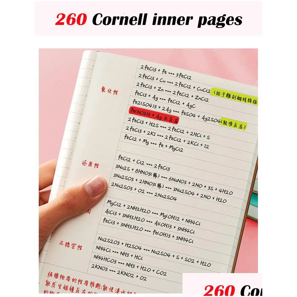 wholesale notepads cornell notebook and journals a5 thickened large super cuadern diary planner grid book 260pages 80gsm leather-notepad carnet