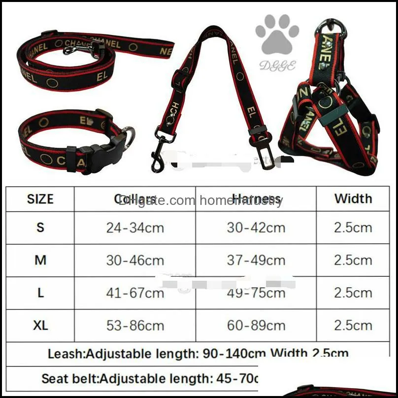 Dog Collar Leashes Set Designer Pet Harness Luxury Gilded Letter Pattern Dog Collars Leash for Small Medium Large Dogs Schnauzer Bulldog Teddy Black