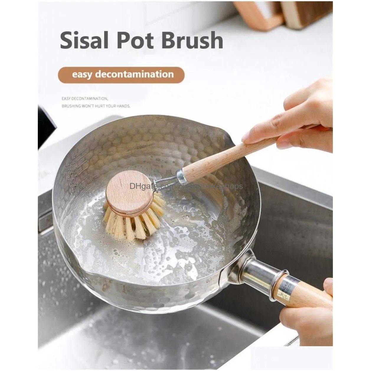 cleaning brush long handle decontamination washing pot dishwashing hanging sink cooktop cleaning tools home kitchen accessories