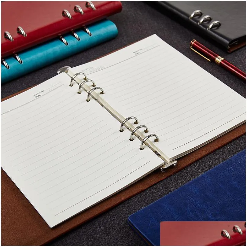 wholesale notepads a4 a5 a6 b5 hollow loose-leaf notebook detachable notebook leather notepad notebook binder notepads stationery