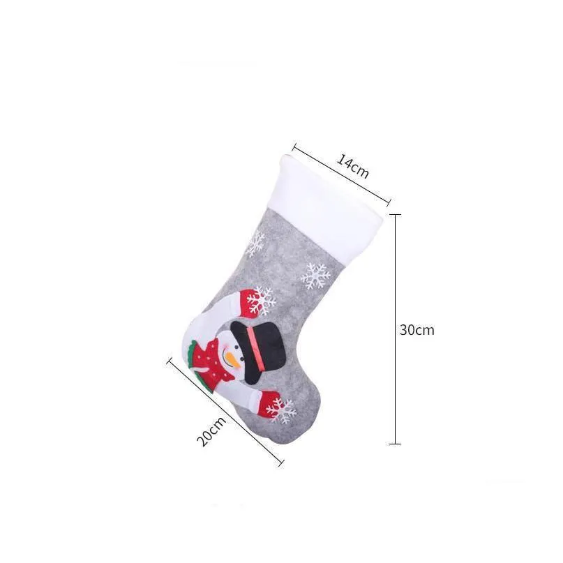 socks christmas decoration candy stockings grey xmas tree pendant large christmas-stocking with lights kids xmas-gift bag rra60