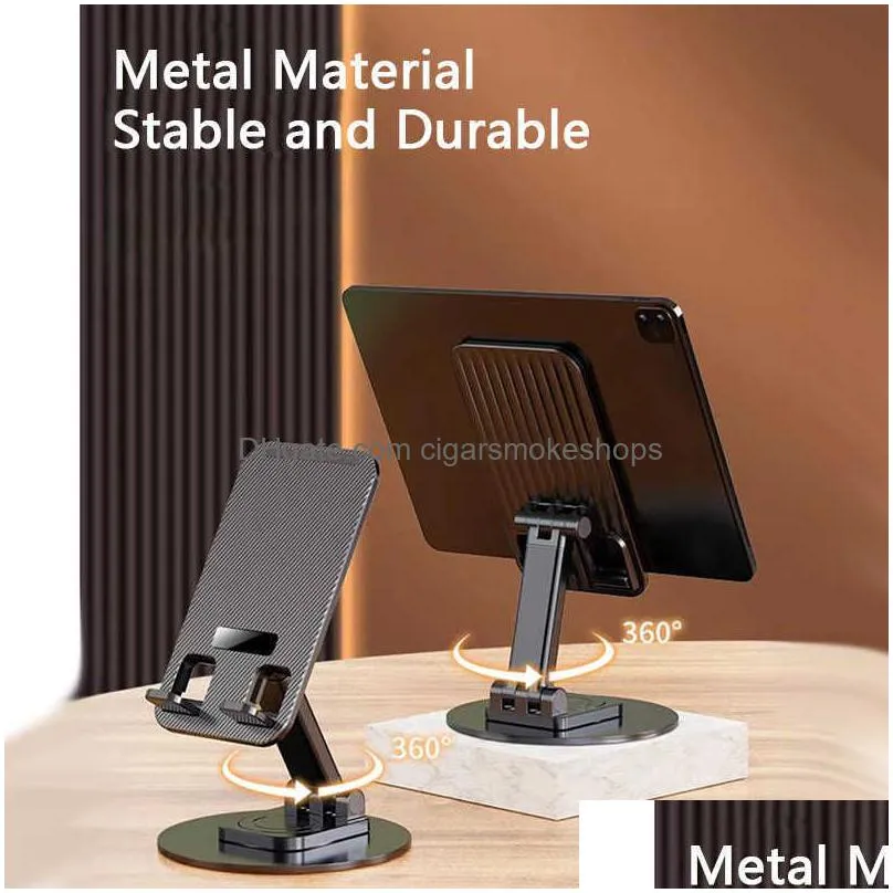 aluminum alloy mobile phone bracket desktop plate bracket plastic mobile phone stand rotary folding holder