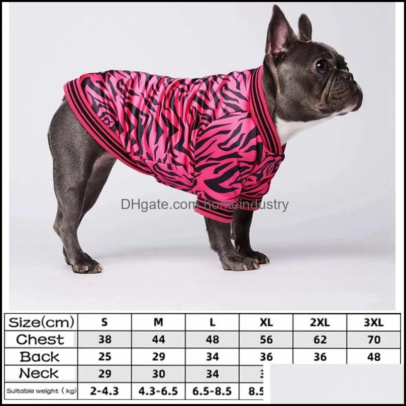 Dogs Clothes Baseball Uniform Dog Apparel Designer Winter Coat Sublimated Leopard Print Warm Windproof Pet Clothes for Small Medium Doggy French Bulldog