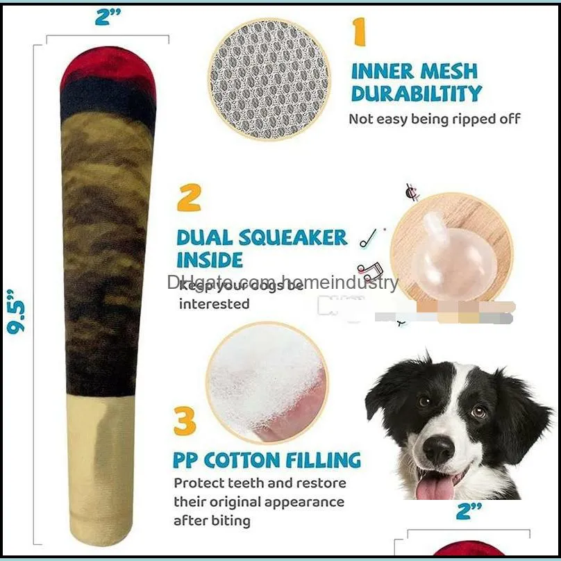 Funny Plush Dog Toy with Interactive Squeaky Sound and Cotton Filled Softness for Small Medium Large Puppies and Dogs Fun Novelty Play Cigar
