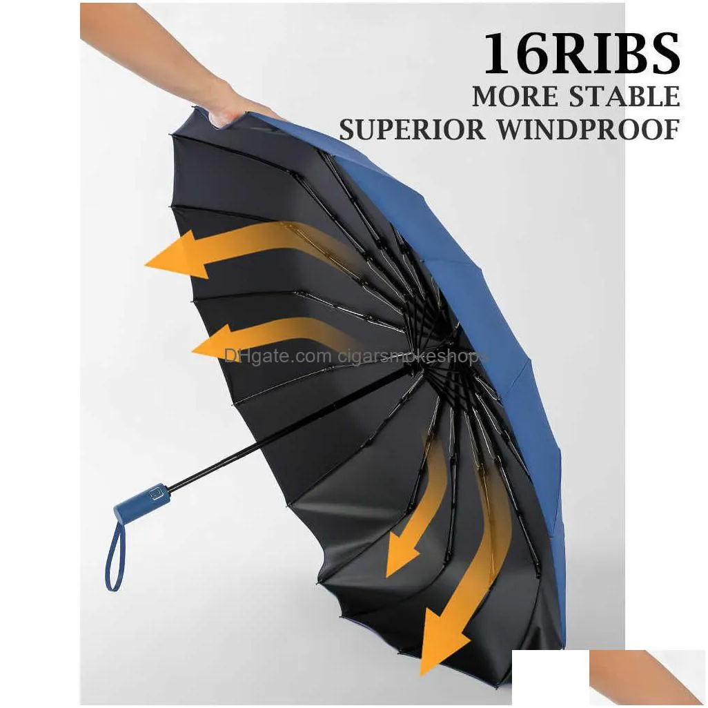 16ribs/12ribs umbrellas large strong fully automatic umbrella folding rain men women luxury business male umbrella windproof