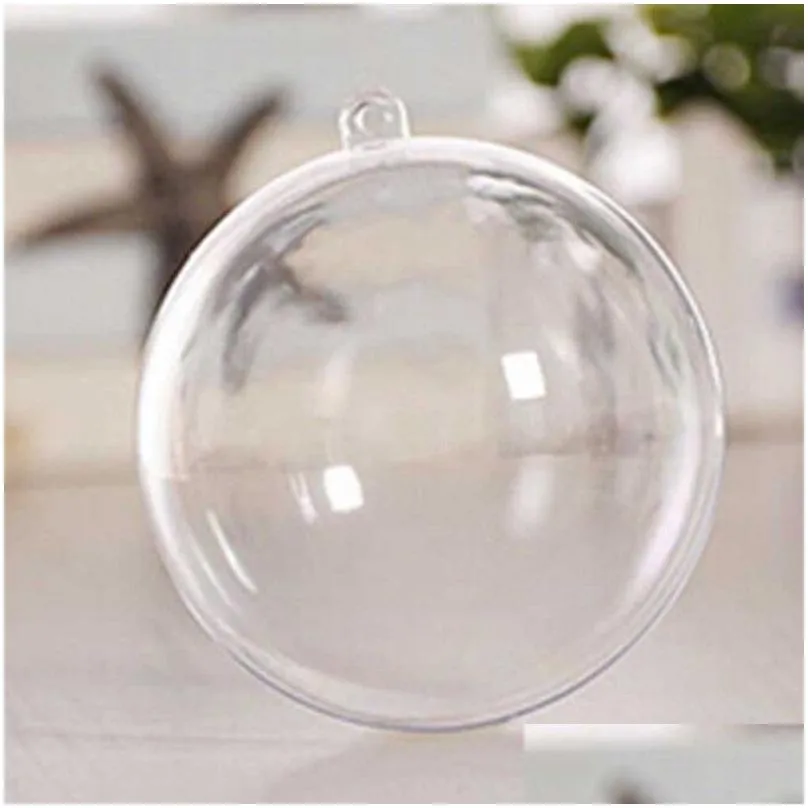 christmas decorations openable transparent plastic christmas ball baubles 4cm to 14.6cm christmas tree ornament party wedding clear