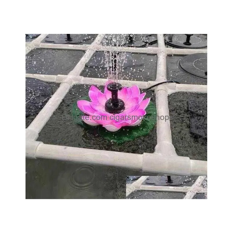 mini solar fountain waterscape bird bath lotus garden floating water fountain for bird bath fish tank pool garden decoration