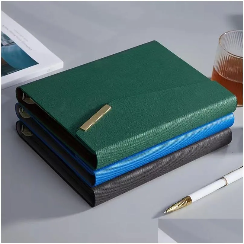 wholesale notepads business meeting binder notebook 6 holes line magnetic clasp diary loose leaf notepad agenda traveler journal