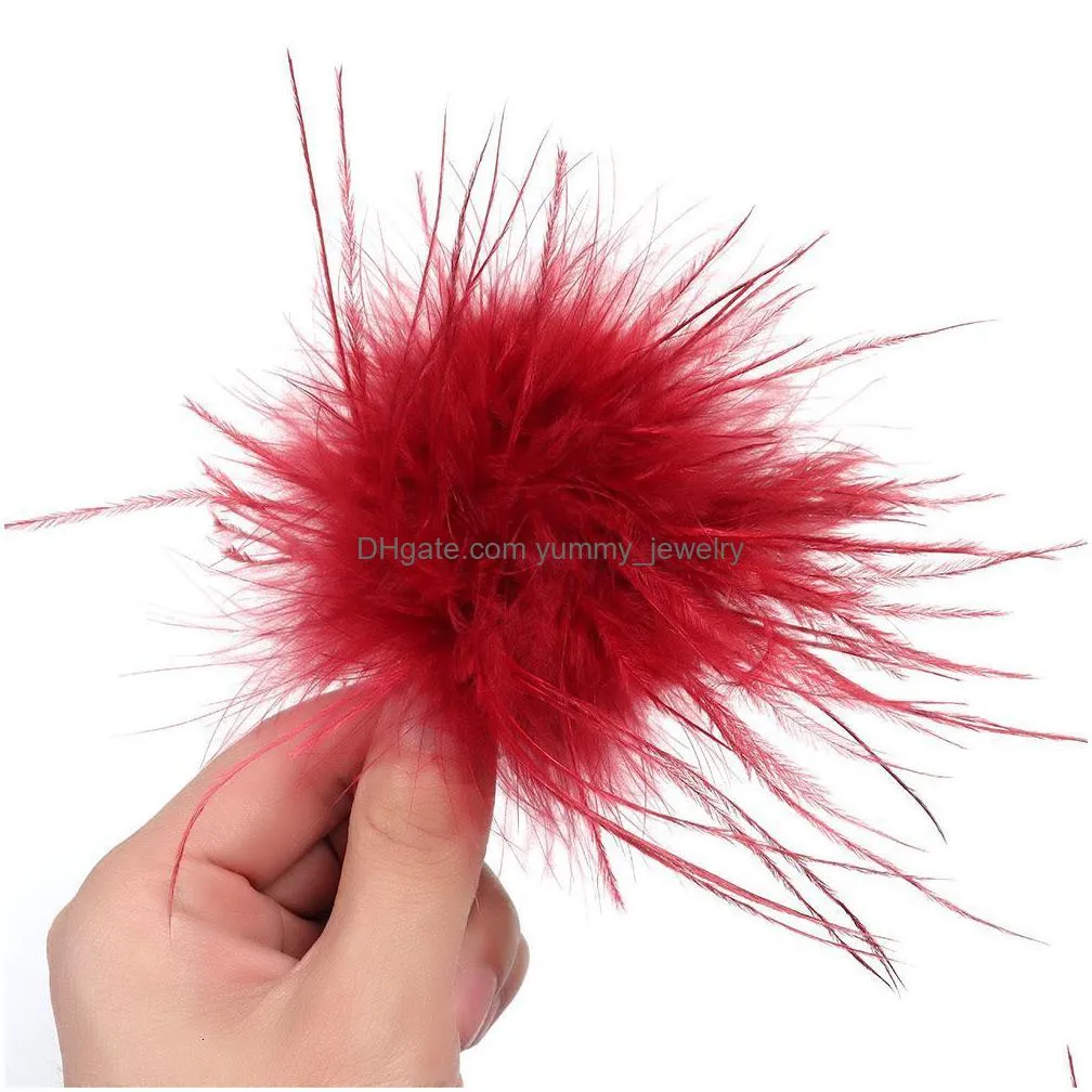 pins brooches colorful luxury ostrich feather brooch scarf clip for men women brooches lapel pins dresses gift jewelry accessory