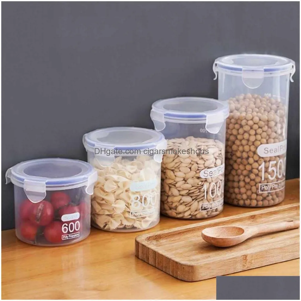 kitchen storage box food sealed jars keep food  storage box large-capacity moisture-proof scale storage transparent jars