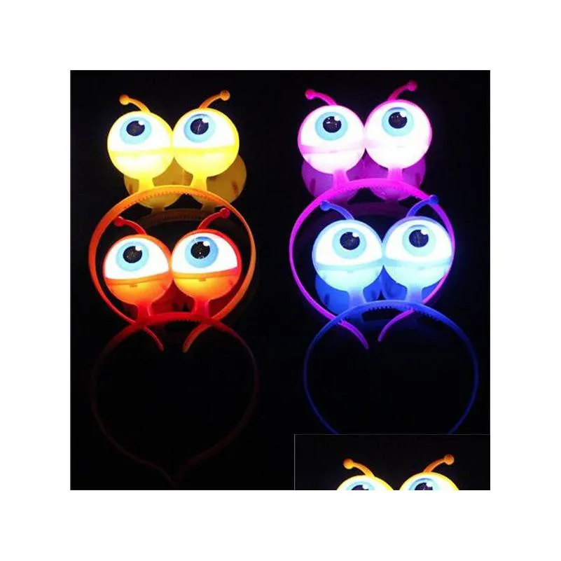 eyeball led hair hoop flashing glow headband crown heart light up hairbands hair accessories party christmas