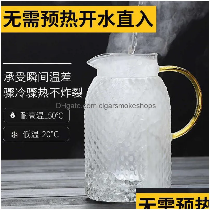 1-1.9l cold kettle glass large capacity rice grain kettle heatable glass set cool white kettle household cup drinkware hot